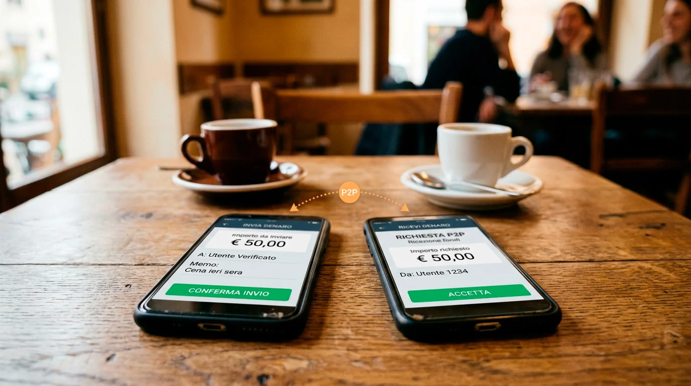Trasferimento P2P Skrill fra utenti per condivisione vincite scommesse di gruppo con dettaglio commissioni
